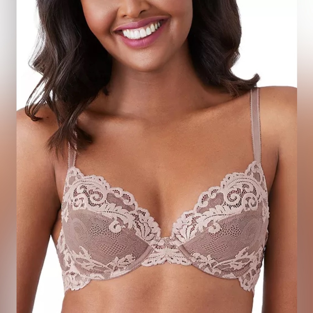 WACOAL Instant Icon Underwire Lace Bra in Cafe Au Lait 38DDD